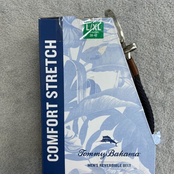 NEW Tommy Bahama Men's L/XL 38-42  Reversible Belt Navy Brown Comfort Stretch - Picture 2 of 5